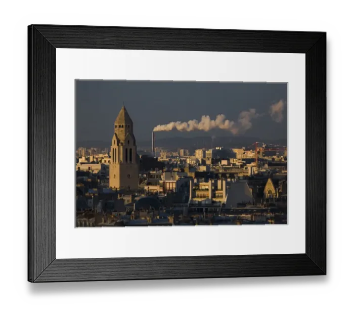 Framed Print : Saint Pierre de Chaillot church, smokestack on skyline of Paris, France Framed Print : Saint Pierre de Chaillot church, smokestack on skyline of Paris, France