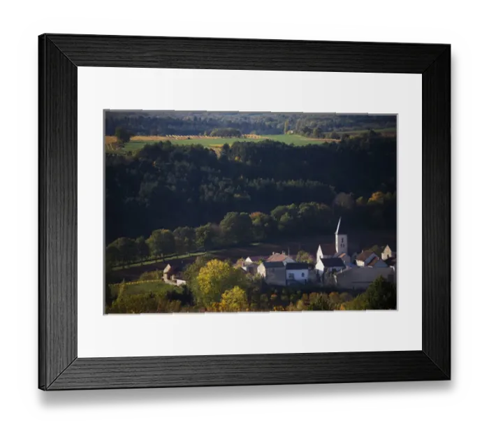 Framed Print : Village in Haute Cote de Beaune, vineyards in autumn, Cote d Or, Burgundy, France Framed Print : Village in Haute Cote de Beaune, vineyards in autumn, Cote d Or, Burgundy, France
