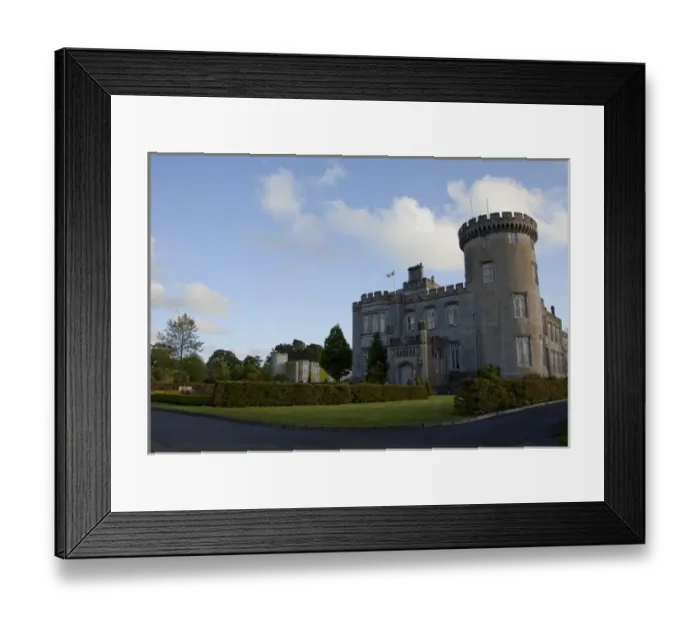 Framed Print : Dromoland Castle Hotel in Newmaket-on-Fergus, Ireland, a side view of the entrance Framed Print : Dromoland Castle Hotel in Newmaket-on-Fergus, Ireland, a side view of the entrance