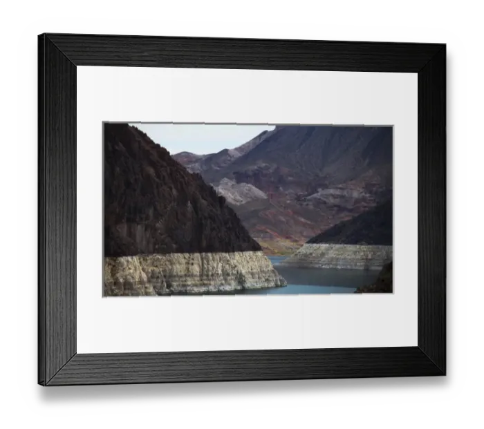 Framed Print : The view of both Arizoniz and Nevada and the Colorado River from the Hoover Dam Bridge Framed Print : The view of both Arizoniz and Nevada and the Colorado River from the Hoover Dam Bridge