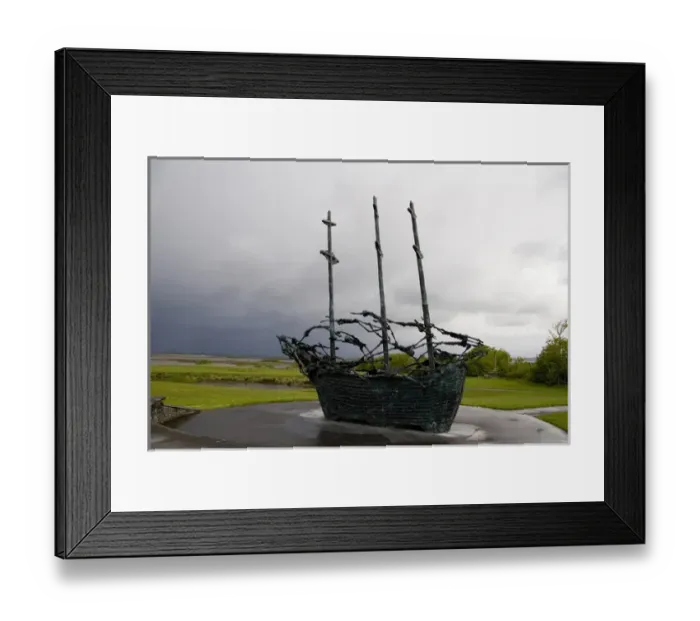Framed Print : County Mayo, Ireland. The National Famine Memorial, in the shadow of Croagh Patrick Framed Print : County Mayo, Ireland. The National Famine Memorial, in the shadow of Croagh Patrick