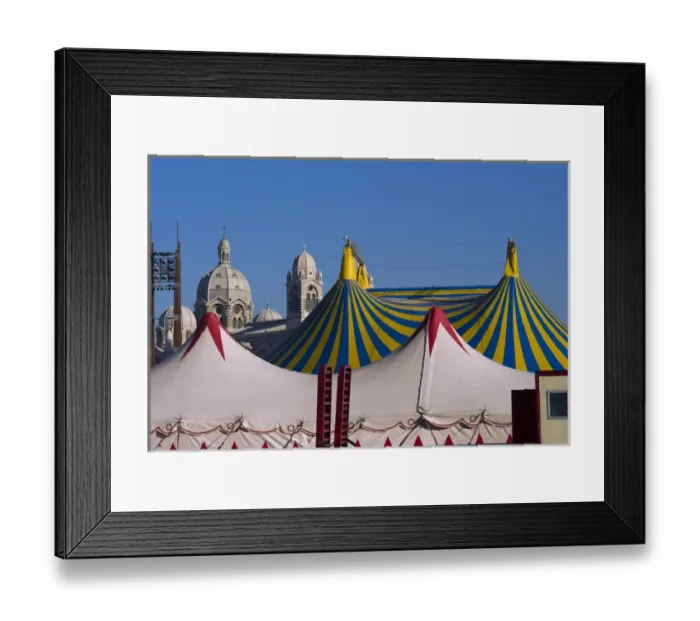 Framed Print : France, Provence, Bouches du Rhone, Marseille, Cathedral la Mojor, circus tent