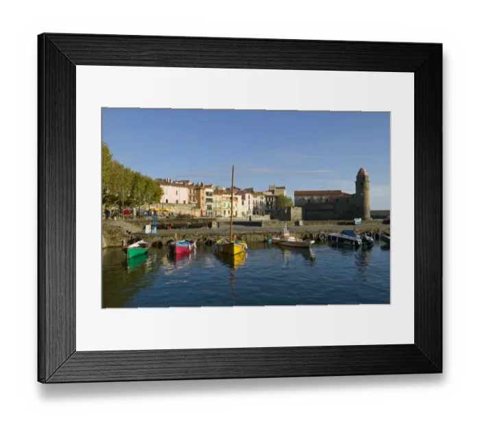 Framed Print : Collioure, Pyrenees-Orientales, Mediterranean, France Framed Print : Collioure, Pyrenees-Orientales, Mediterranean, France