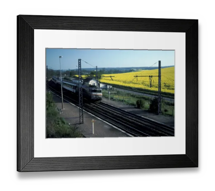 Framed Print : France. French countryside. High speed train