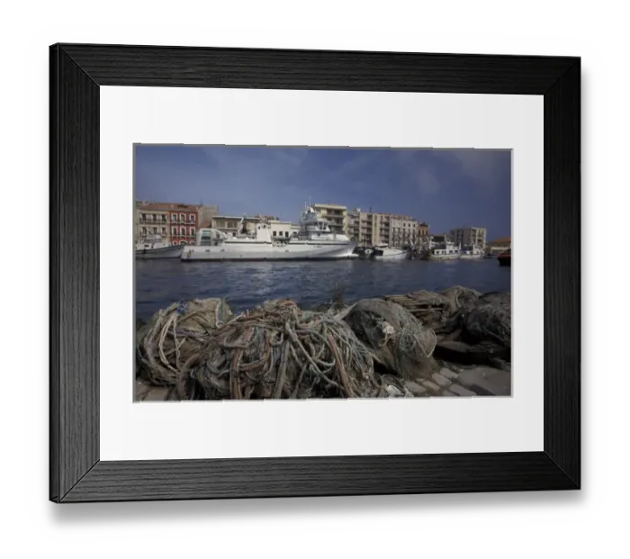Framed Print : Europe, France, Sete. Fishing port and waterfront