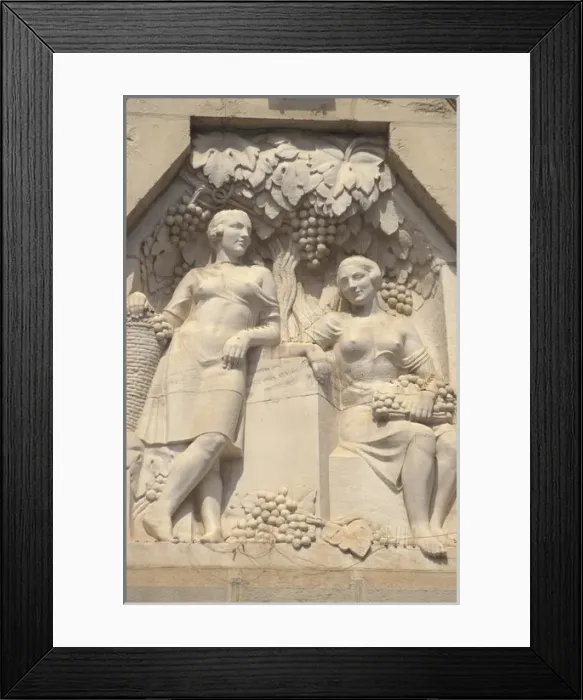 Framed Print : Europe, France, Sete. Bas Relief, Chamber of Commerce building Framed Print : Europe, France, Sete. Bas Relief, Chamber of Commerce building