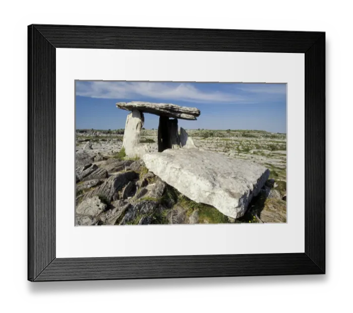Framed Print : Europe, Ireland, County Clare, Burren Area. Poulnabrone Dolmen