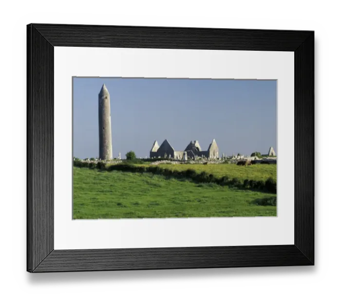 Framed Print : Europe, Ireland, County Clare. Kilmacduagh Church
