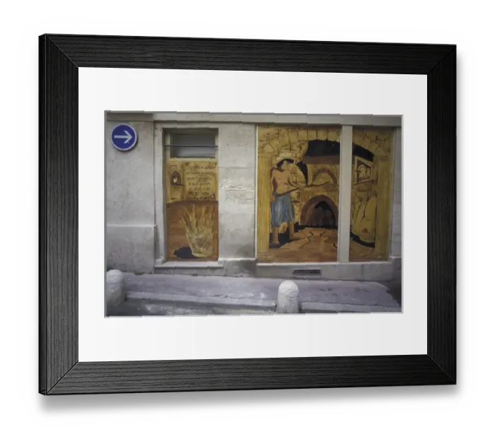 Framed Print : Europe, France, Montpellier. Bakery street mural