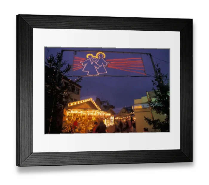 Framed Print : EU, France, Saverne. Christmas market