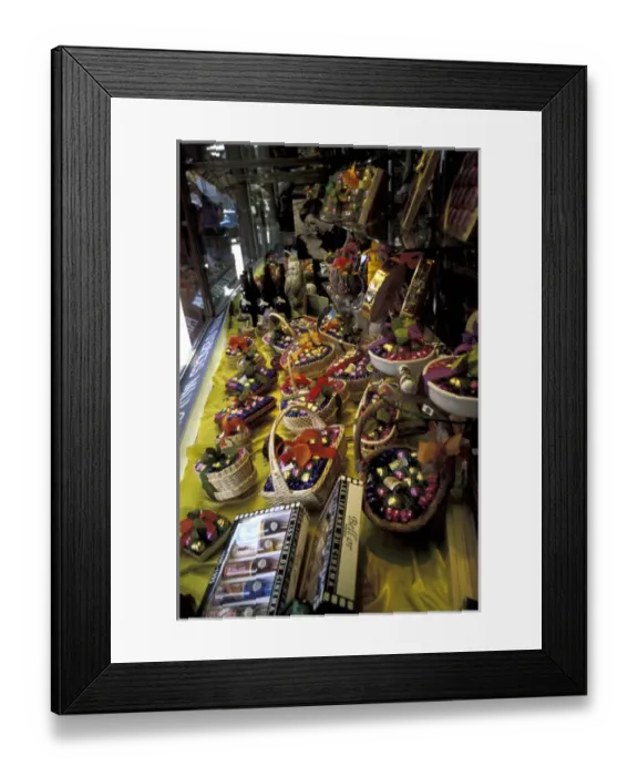 Framed Print : Europe, France, Burgundy, Dijon. Window display in Anise Shop Framed Print : Europe, France, Burgundy, Dijon. Window display in Anise Shop