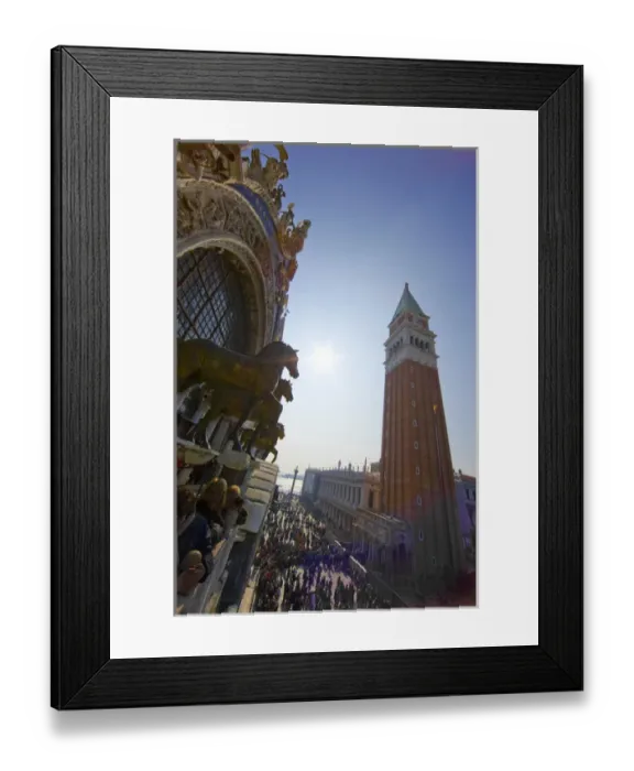 Framed Print : Europe, Italy, Venice. View of San Marco Square and Campanile from St. Marks Cathedral balcony Framed Print : Europe, Italy, Venice. View of San Marco Square and Campanile from St. Marks Cathedral balcony