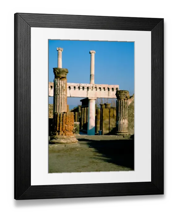 Framed Print : Europe, Italy, Pompeii. Ruins of Pompeii after the eruption of Mt. Vesuvius in 79 A. D