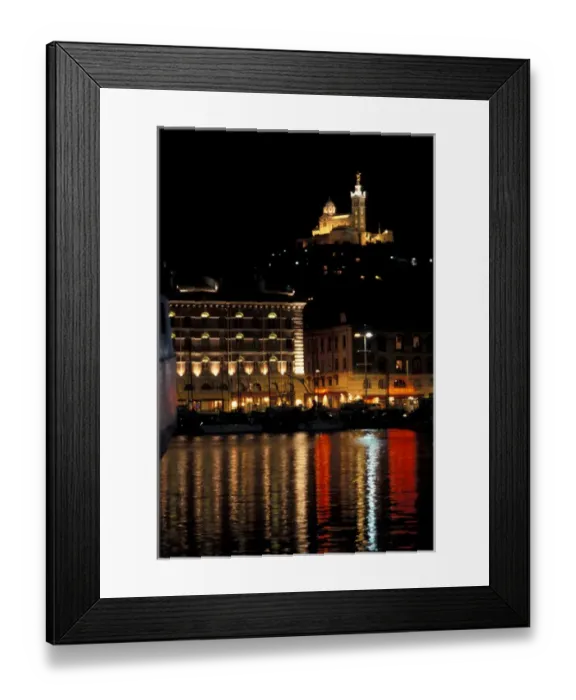 Framed Print : Europe, France, Marseilles, Notre Dame de la Garde at night Framed Print : Europe, France, Marseilles, Notre Dame de la Garde at night