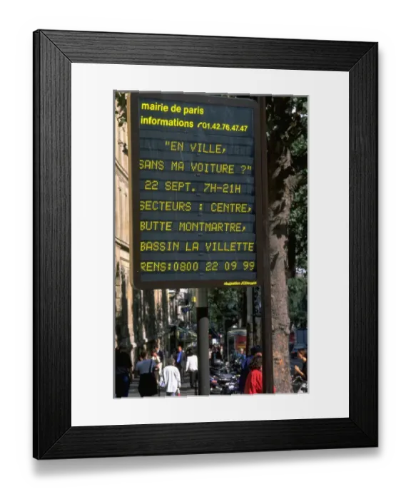 Framed Print : 03. France, Paris. Information board in Paris