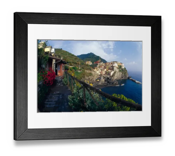 Framed Print : Europe, Italy, Cinque Terre, Manarola. Distant view of the hillside town of Manarola Framed Print : Europe, Italy, Cinque Terre, Manarola. Distant view of the hillside town of Manarola