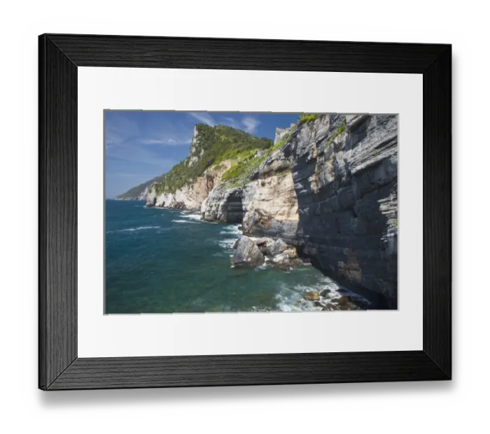 Framed Print : Europe, Italy, Liguria region, Cinque Terre. The coastline of the Cinque Terre as