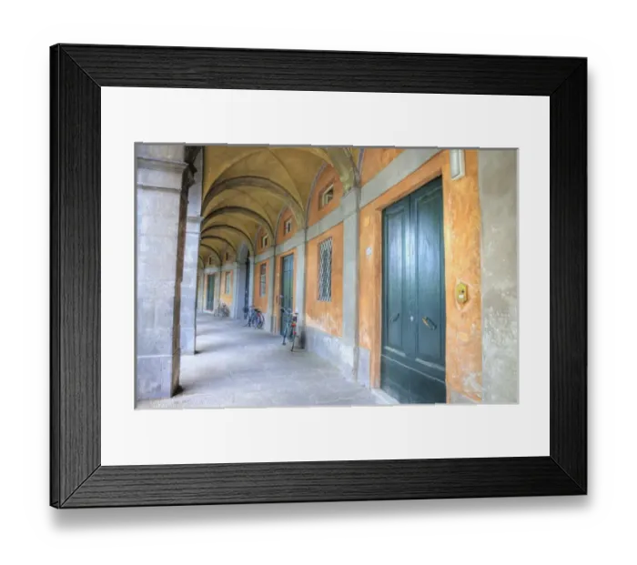 Framed Print : Europe, Italy, Lucca. A hallway in the town of Lucca Framed Print : Europe, Italy, Lucca. A hallway in the town of Lucca