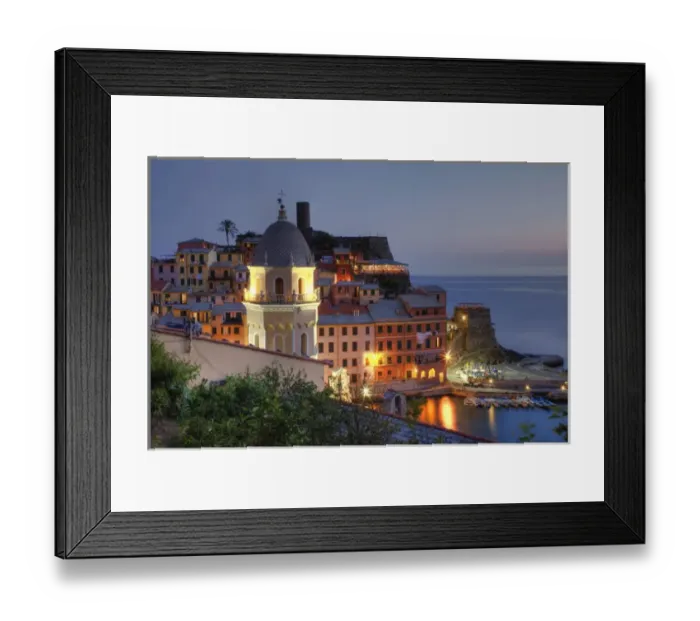 Framed Print : Europe, Italy, Liguria region, Cinque Terre. The hillside town of Vernazza in the evening Framed Print : Europe, Italy, Liguria region, Cinque Terre. The hillside town of Vernazza in the evening
