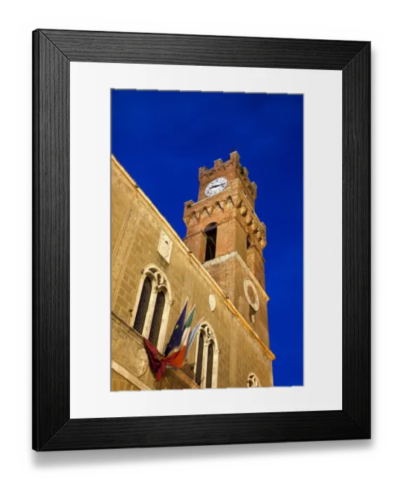 Framed Print : Europe, Italy, Tuscany, Pienza. The clock tower in the town of Pienza Framed Print : Europe, Italy, Tuscany, Pienza. The clock tower in the town of Pienza