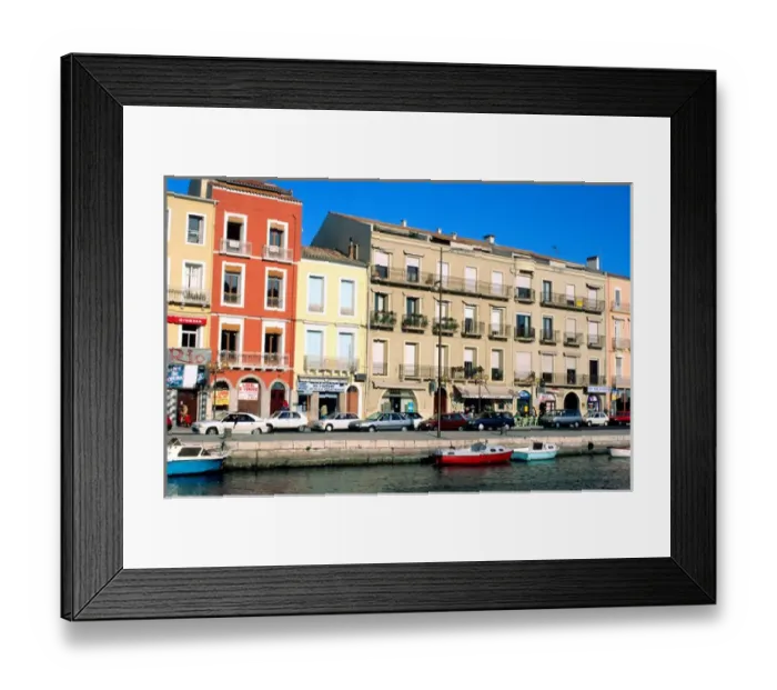 Framed Print : Street scene in Sete, France. french, france, francaise, francais, europe