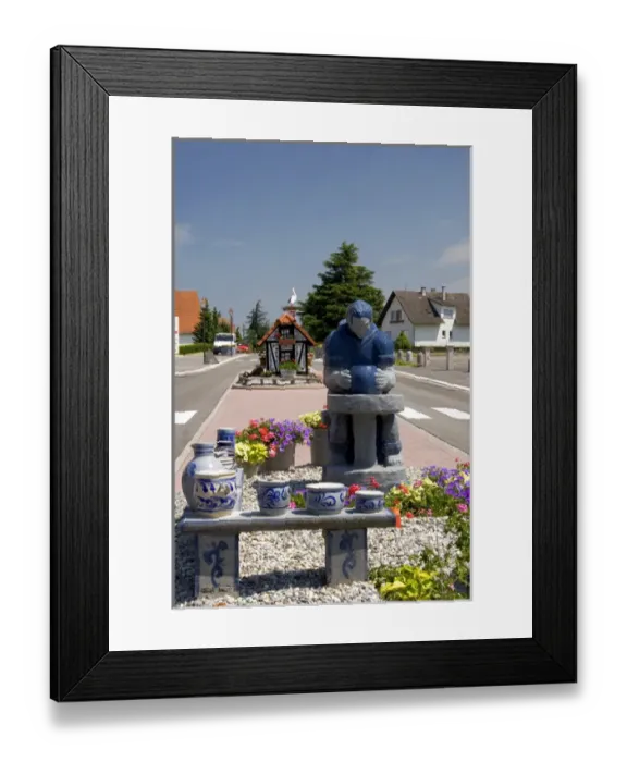 Framed Print : Pottery sculpture at the entrance to the village of Betschdorf, France Framed Print : Pottery sculpture at the entrance to the village of Betschdorf, France