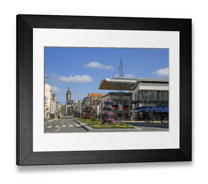 Framed Print : Street scene at the city of Calais in the department of Pas-de-Calais, France Framed Print : Street scene at the city of Calais in the department of Pas-de-Calais, France