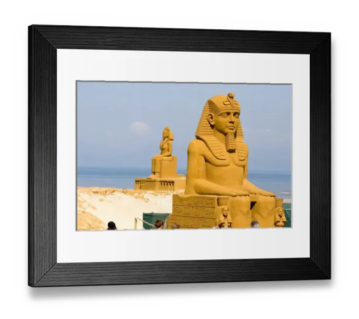 Framed Print : Sand sculptures on the beach at Le Touquet-Paris-Plage in the department of Pas-de-Calais