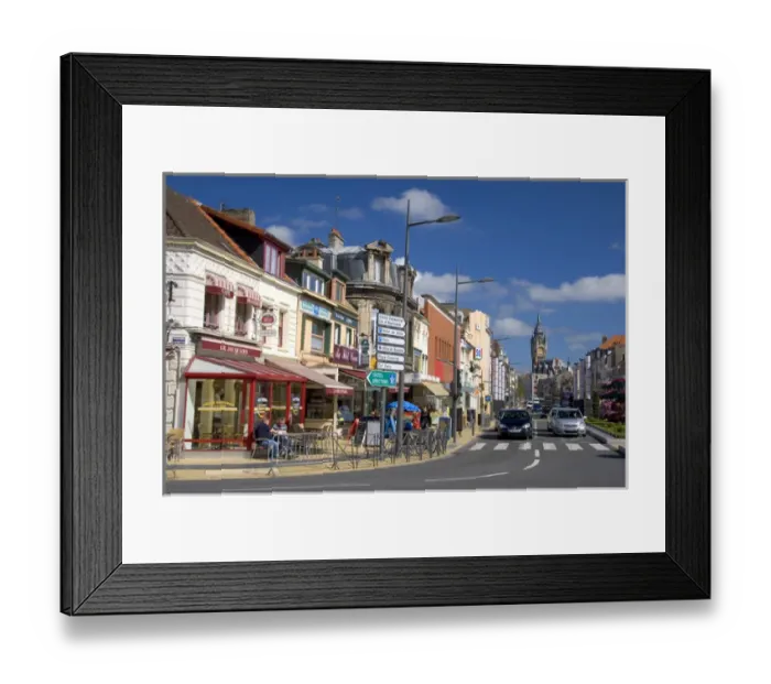 Framed Print : Street scene at the city of Calais in the departmet of Pas-de-Calais, France Framed Print : Street scene at the city of Calais in the departmet of Pas-de-Calais, France