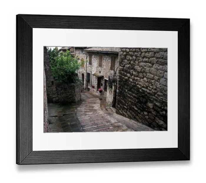 Framed Print : Europe, Italy, Umbria, Assisi. Steep medieval walkway Framed Print : Europe, Italy, Umbria, Assisi. Steep medieval walkway