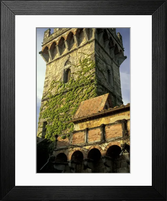 Framed Print : Europe, Italy, Florence. Castle turret