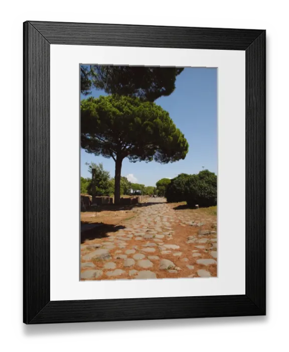 Framed Print : Ostia Antica. The Decumanus Maximus. Detail of the paving on a roman road Framed Print : Ostia Antica. The Decumanus Maximus. Detail of the paving on a roman road