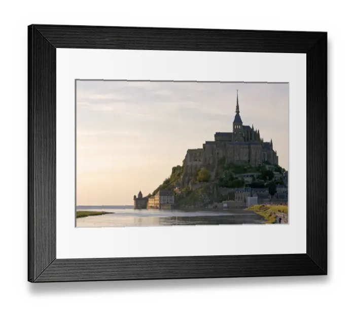 Framed Print : Le Mont Saint Michel at sunset in the region of Basse-Normandie, France