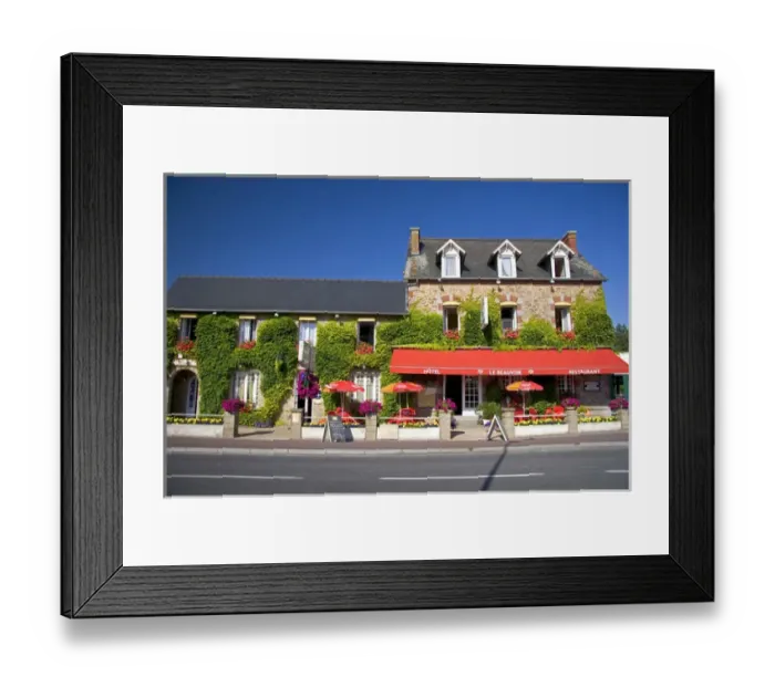 Framed Print : A hotel and restaurant at Beauvoir in the region of Basse-Normandie, France Framed Print : A hotel and restaurant at Beauvoir in the region of Basse-Normandie, France