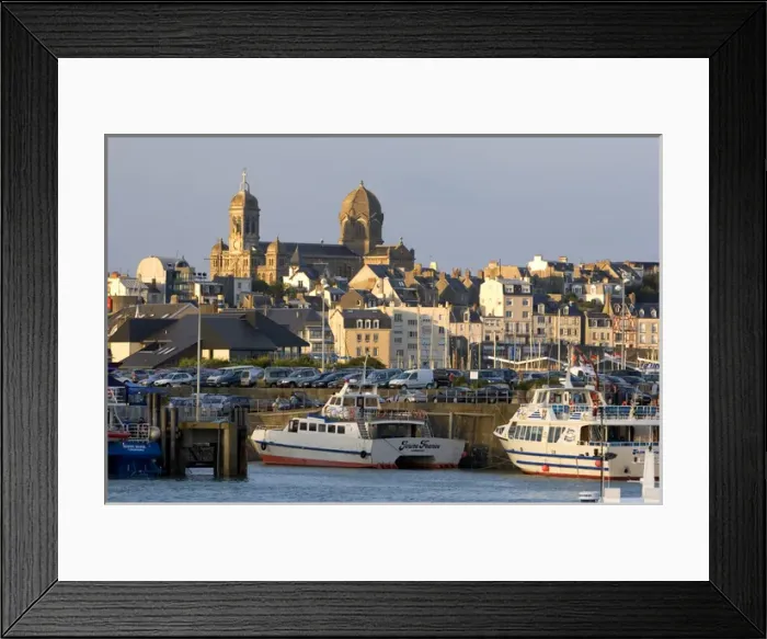Framed Print : Ferry boats docked in The Harbor of Granville in the department of Manche, France Framed Print : Ferry boats docked in The Harbor of Granville in the department of Manche, France