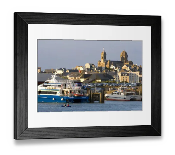 Framed Print : Ferry boats docked in The Harbor of Granville in the department of Manche, France Framed Print : Ferry boats docked in The Harbor of Granville in the department of Manche, France