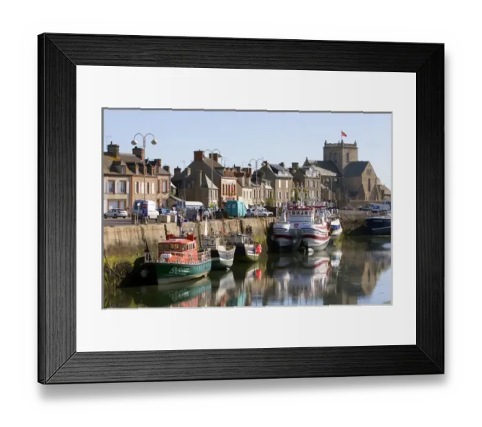 Framed Print : Fishing boats docked in the harbor at the village of Barfleur in the region of Basse-Normandie Framed Print : Fishing boats docked in the harbor at the village of Barfleur in the region of Basse-Normandie