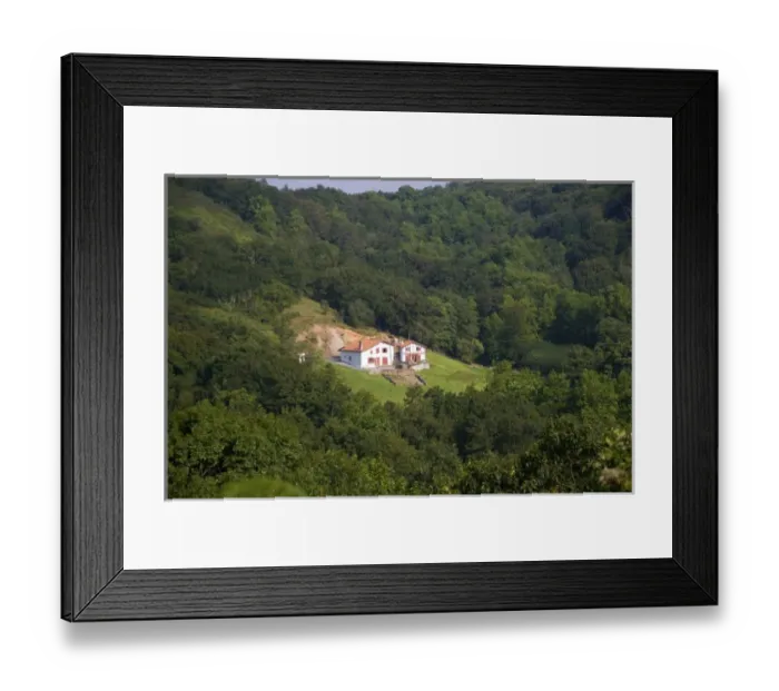 Framed Print : Rural farmhouse in the Pyrenees-Atlantiques department of French Basque Country Framed Print : Rural farmhouse in the Pyrenees-Atlantiques department of French Basque Country