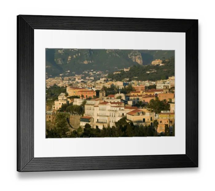 Framed Print : ITALY-Campania-(Sorrento Peninsula)-SORRENTO: Sunset View of Marina Grande Area Framed Print : ITALY-Campania-(Sorrento Peninsula)-SORRENTO: Sunset View of Marina Grande Area