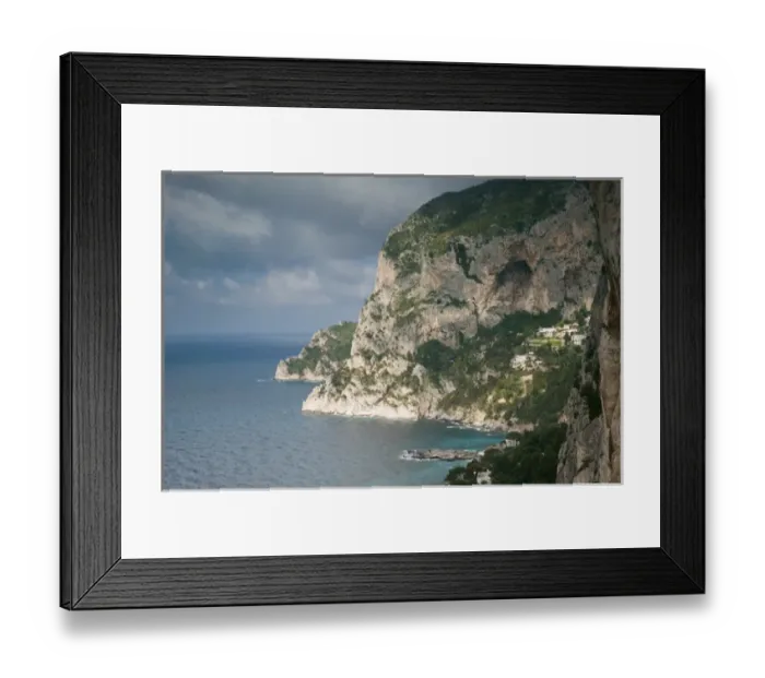 Framed Print : ITALY-Campania-(Bay of Naples)-CAPRI: Capri Coastline West from Giardini di Augusto