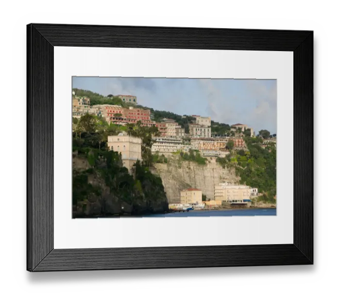 Framed Print : ITALY-Campania-(Sorrento Peninsula)-SORRENTO: Morning View of coastal Hotels Framed Print : ITALY-Campania-(Sorrento Peninsula)-SORRENTO: Morning View of coastal Hotels