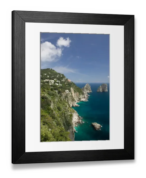 Framed Print : ITALY-Campania-(Bay of Naples)-CAPRI: Faraglioni Rocks