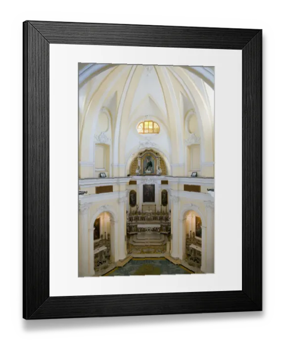 Framed Print : ITALY-Campania-(Bay of Naples)-CAPRI-ANACAPRI: San Michele Church- Majolica Tile Floor (b