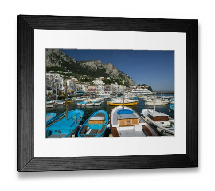 Framed Print : ITALY-Campania-(Bay of Naples)-CAPRI: Marina di Caterola / Capri Town Port Framed Print : ITALY-Campania-(Bay of Naples)-CAPRI: Marina di Caterola / Capri Town Port