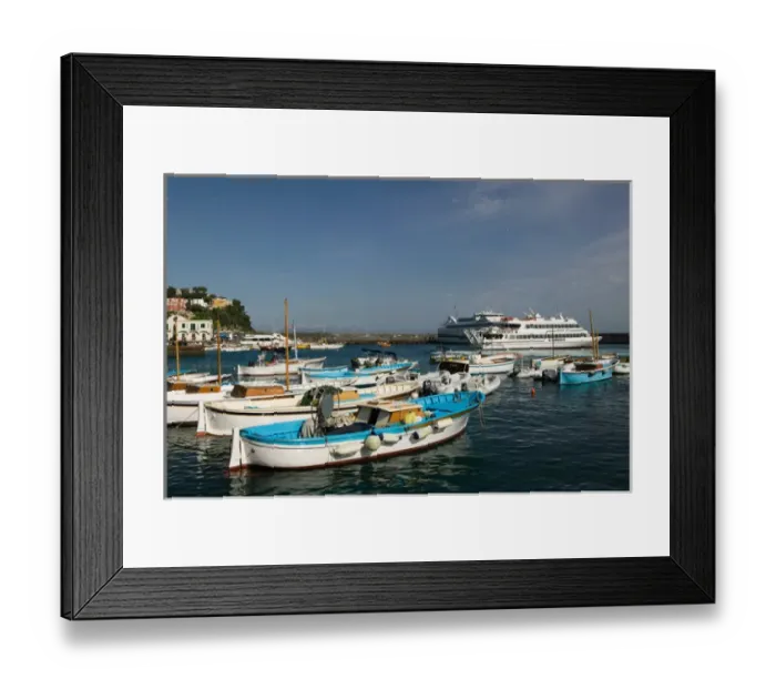 Framed Print : ITALY-Campania-(Bay of Naples)-CAPRI: Marina di Caterola / Capri Town Port Framed Print : ITALY-Campania-(Bay of Naples)-CAPRI: Marina di Caterola / Capri Town Port