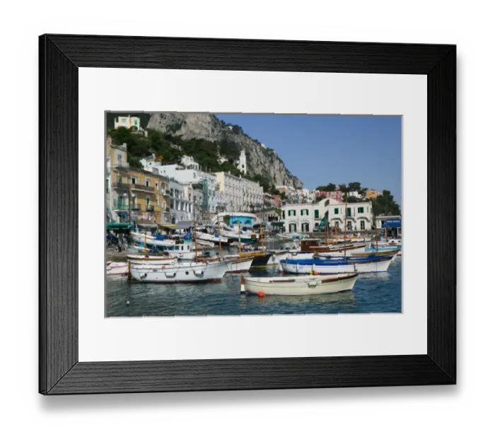 Framed Print : ITALY-Campania-(Bay of Naples)-CAPRI: Marina di Caterola / Capri Town Port Framed Print : ITALY-Campania-(Bay of Naples)-CAPRI: Marina di Caterola / Capri Town Port