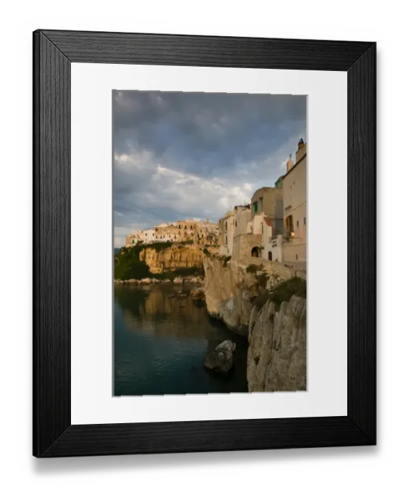 Framed Print : Italy, Puglia, Promontorio del Gargano, Vieste, Town View from Punta San Francesco