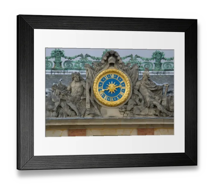 Framed Print : 03. France, Versailles, statue and clock detail Framed Print : 03. France, Versailles, statue and clock detail