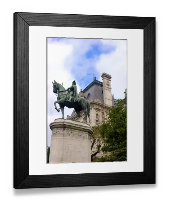 Framed Print : 03. France, Paris, statue in front of Town Hall