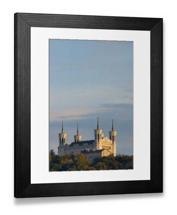 Framed Print : 03. France, Rhone-Alps, Lyon, view from Saone River of Basilique Notre-Dame de Fourviere
